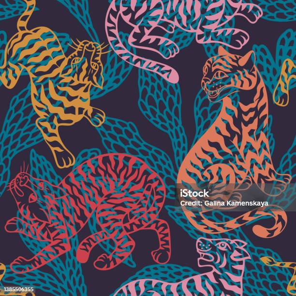 Pattern Predator Vector Tropical Seamless Pattern Jungle Predator Overlay With Decorative ...