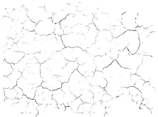 istock Natural cracks background. Vector overlay texture of cracked surface. One color graphic resource. 1385511159