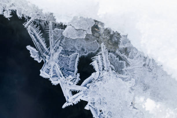 istock Ice crystal structure, close-up natural background 1385512514