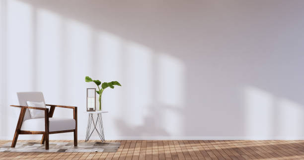 istock interior design has a armchair on empty room japanese design,3D rendering 1385515421