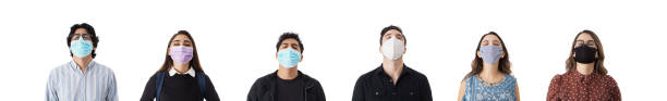 istock Latin students with face masks and eyes closed 1385516153