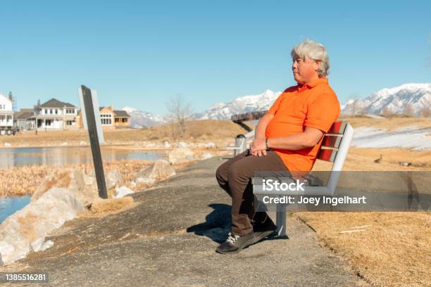 Elderly Korean Man Content With The Scenery That Surrounds Him Stock Photo - Download Image Now