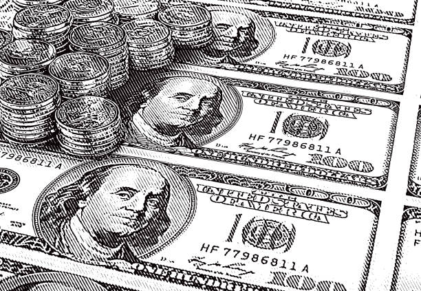 istock Stack of American gold coins and one hundred dollar bills 1385518808