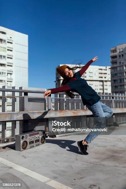 Dance On The Roof Stock Photo - Download Image Now - Dancing, Generation Z, Hip Hop Music