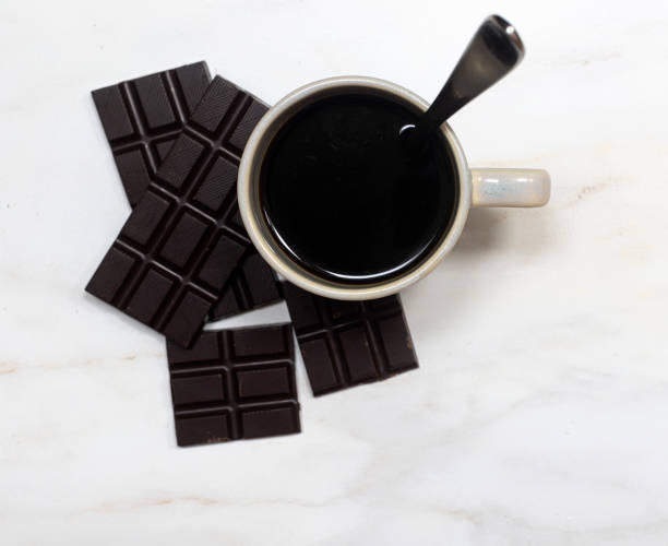Black coffee and dark chocolate