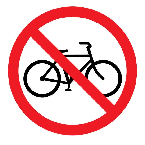 Vector illustration of No Symbol Bicycle