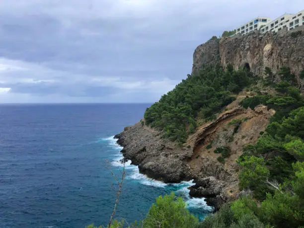 A scenic view of the seashore in Mallorca, Balearic Islands, Spain, Europe