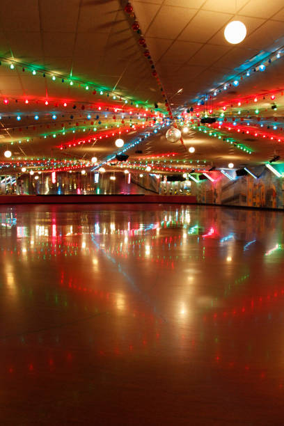 Retro Roller Skating Rink Retro roller skating rink. roller rink stock pictures, royalty-free photos & images