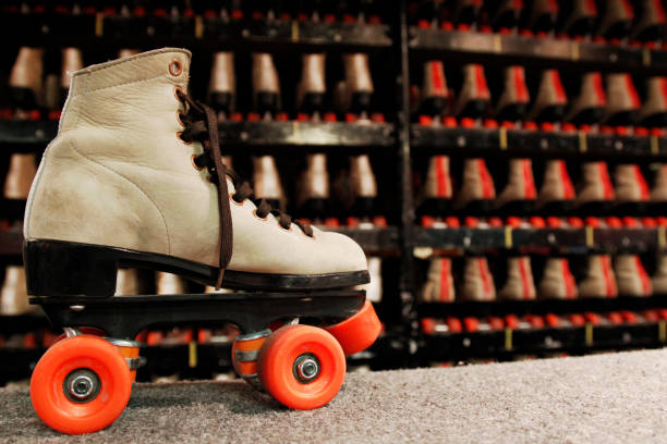 istock Retro Roller Skate at the Roller Skating Rink Rental Counter 1385530190