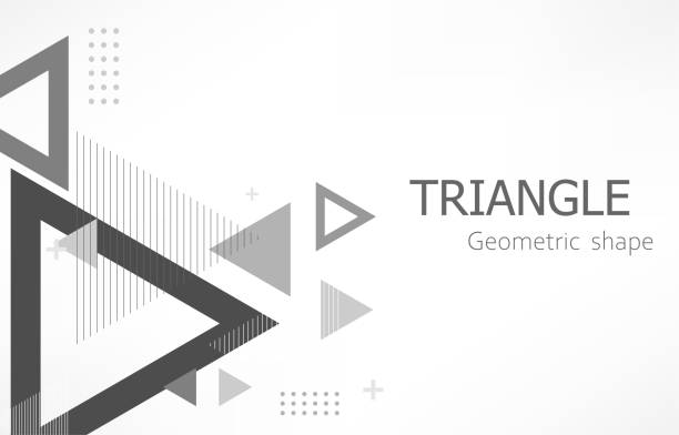 геометрический треугольник футуристический векторный белый фон - треугольник stock illustrations