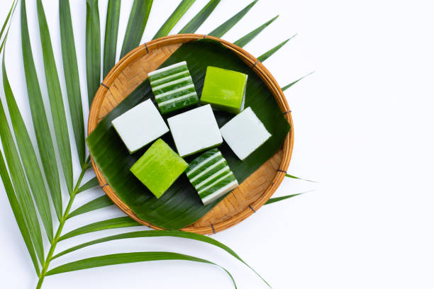 istock Pandan with coconut milk jelly, Thai dessert 1385563799