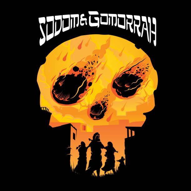 Sodom and Gomorrah skull shape illustration vector art illustration