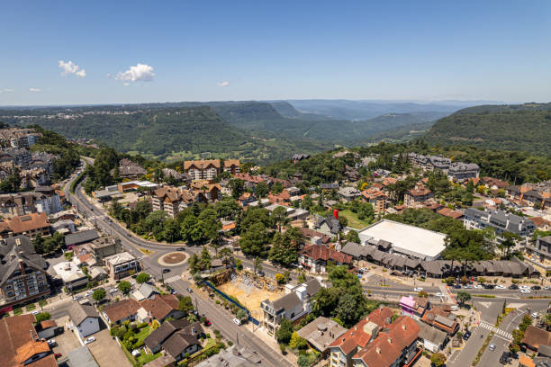 Aerial view of Gramado, Rio Grande do Sul, Brazil. Famous touristic city in south of Brazil. Aerial view of Gramado, Rio Grande do Sul, Brazil. Famous touristic city in south of Brazil. gramado stock pictures, royalty-free photos & images