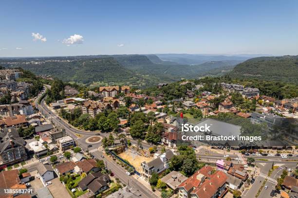Aerial View Of Gramado Rio Grande Do Sul Brazil Famous Touristic City In South Of Brazil Stock Photo - Download Image Now