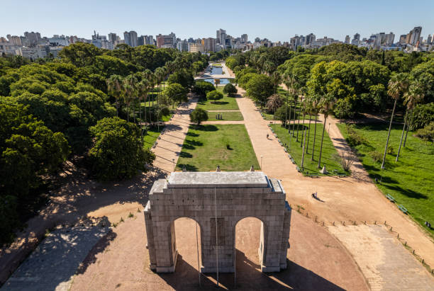 Aerial view of Porto Alegre, RS, Brazil. Aerial photo of Redencao Park. Aerial view of Porto Alegre, RS, Brazil. Aerial photo of Redencao Park. rio grande do sul state stock pictures, royalty-free photos & images