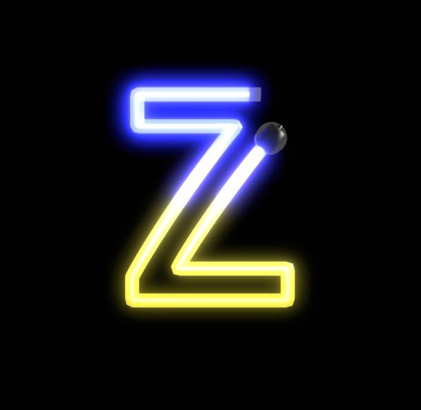 istock Neon Ukraine Lights Themed Characters Letter Z 1385588752