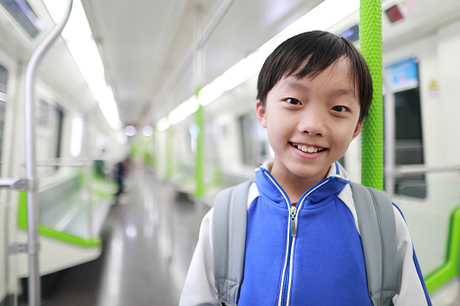Child  in the subway car