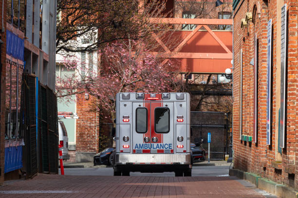 istock Ambulance In The Alley 1385602310