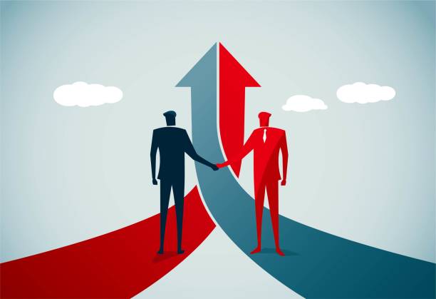 praca zespołowa - business relationship cooperation business handshake stock illustrations