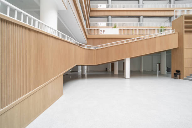 istock The corridor in the modern library. 1385609001