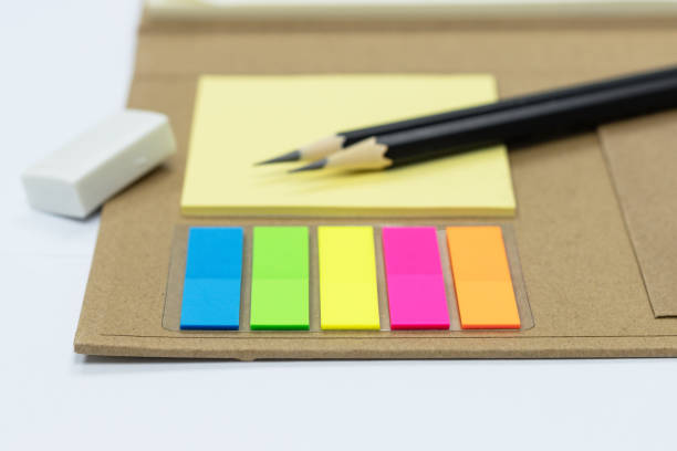 colors note selective focus concept List and Reminder equipment for school and office