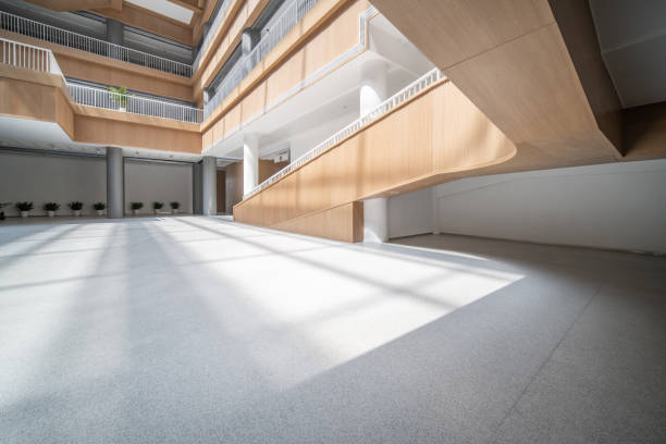 istock The effect of lighting on the Indoor Square of modern library. 1385609220