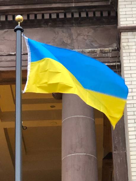 istock Ukrainian Flag in Hoboken 1385613169