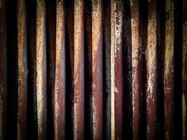 istock rusting steel corrugated metal shed storage container wall closeup rust building rusted facade 1385620848