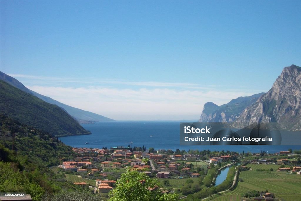 Lake Garda, Italy Aerial View Stock Photo