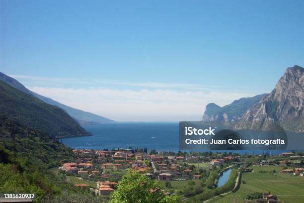 Lake Garda Italy Stock Photo - Download Image Now - Aerial View, Architecture, Beach