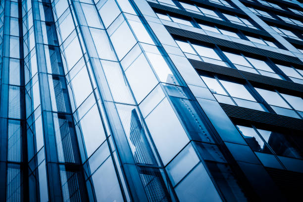 istock Modern architecture tone close Up in blue tone 1385625585