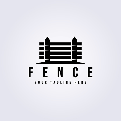 Fence Logo vintage vector illustration design