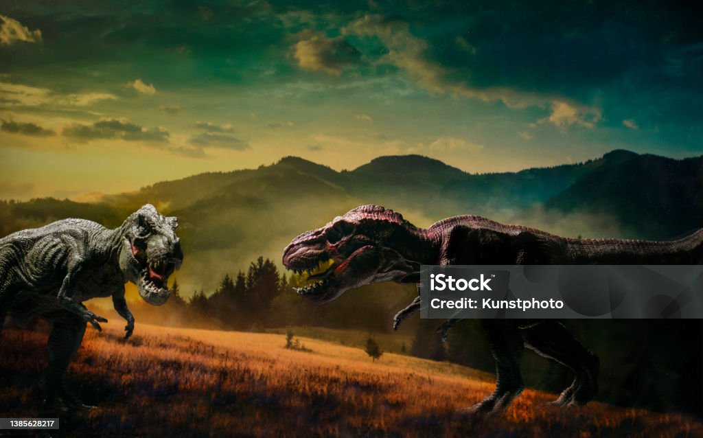 Clash of the Titans Papo T-Rex cutomized Tyrannosaurus Rex Stock Photo