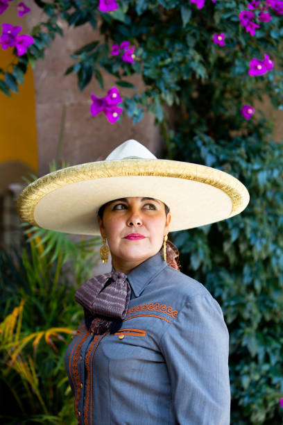 Beautiful Latin woman, wearing clothing that in Mexico is known as \