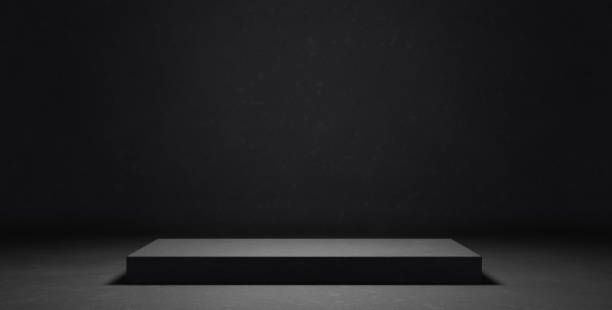 istock Blank Showroom Display Dimmed Grey Abstract Display Background Studio Concept For Montage Display 3D Rendering 1385634974