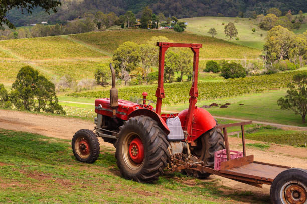 Cessnock, NSW, Australia - March 9, 2018: Farm machinery in the Mount View Region of the Hunter Valley