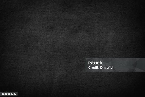 Black Paper Texture Black Sheet Of Cardboard As A Background Stock Photo - Download Image Now