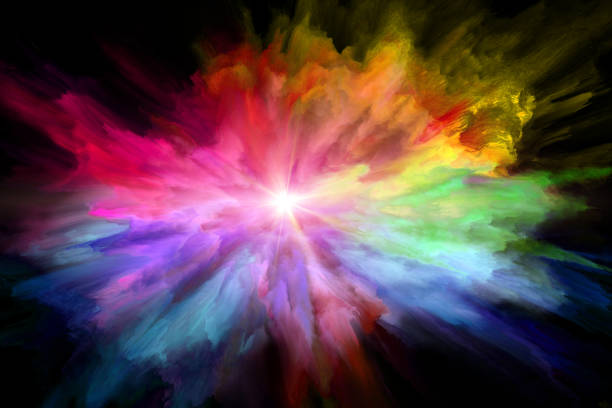 colorful rainbow holi paint color powder explosion stock photo