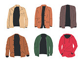 istock Fashion Coat Unisex Jacket Set Isolated. 1385659477