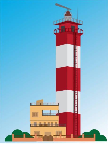 chennai leuchtturm vector - lighthouse reef stock-grafiken, -clipart, -cartoons und -symbole