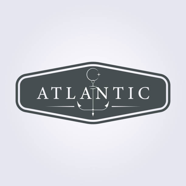 sticker atlantic sea anchor icon symbol logo emblem badge vector illustration design sticker atlantic sea anchor icon symbol logo emblem badge vector illustration design nautical compass stock illustrations