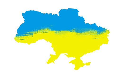 Ukraine Map on White