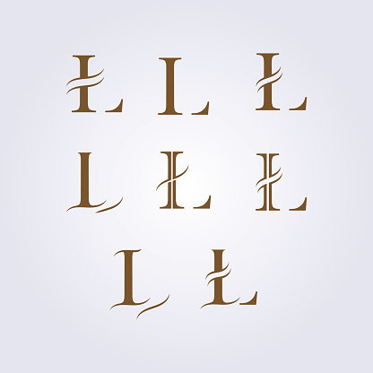 set bundle Alphabet letters Initials Monogram logo L, L INITIAL logo vector illustration design, L icon favicon symbol, template brand, business, website favicon