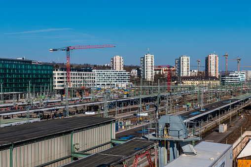 view over the temporary Central Station in Stuttgart