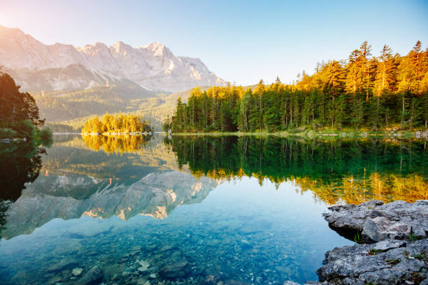 istock A look at the famous lake Eibsee in sunligth. 1385664677