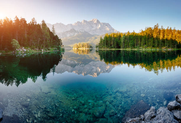 istock An impressive view of the famous lake Eibsee. 1385664714