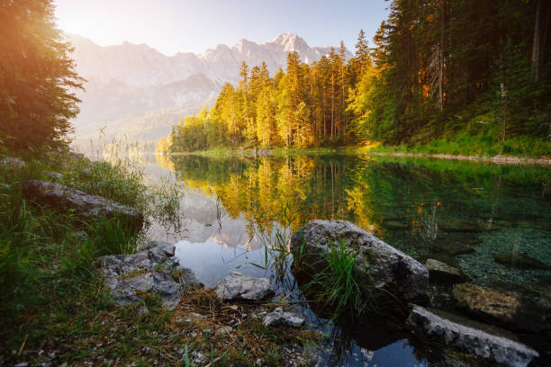 istock An impressive view of the famous lake Eibsee. 1385664756
