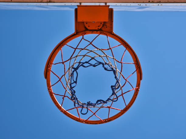 istock basketball hoop and blue sky 1385665082