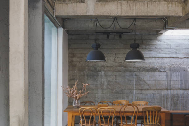 istock cafe interior Layout in a loft style in dark colors open space interior view of various coffee Welcome open coffee shop background 1385665127