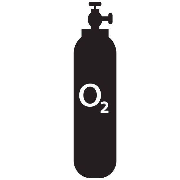illustrations, cliparts, dessins animés et icônes de icône de bouteille d’oxygène sur fond blanc. signe de bouteille d’oxygène de support de vie mmédical. style plat. - bouteille doxygène
